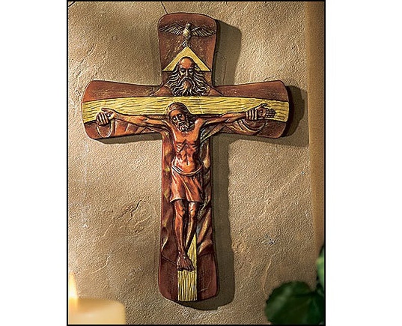 HOLY TRINITY CRUCIFIX Wall Cross Fast Shipping Etsy