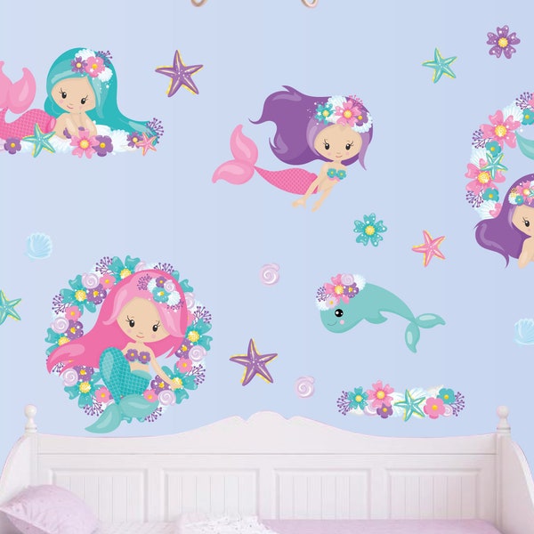 Mermaid Wall Decal Etsy
