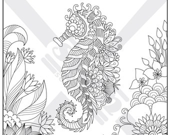 Huge Coloring Poster - Sea Horse