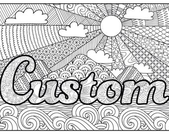 Custom Coloring Poster, Make Your Own Coloring Poster, Landscape Coloring Poster, Create Your Own Coloring Poster