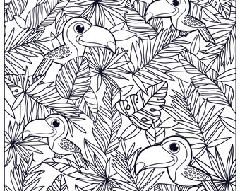 Toucan Coloring You Ll Enjoy Etsy