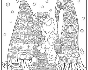 XMAS Santa Sweater Trees Coloring Poster: Large Holiday Activity (Alcohol Markers Recommended)