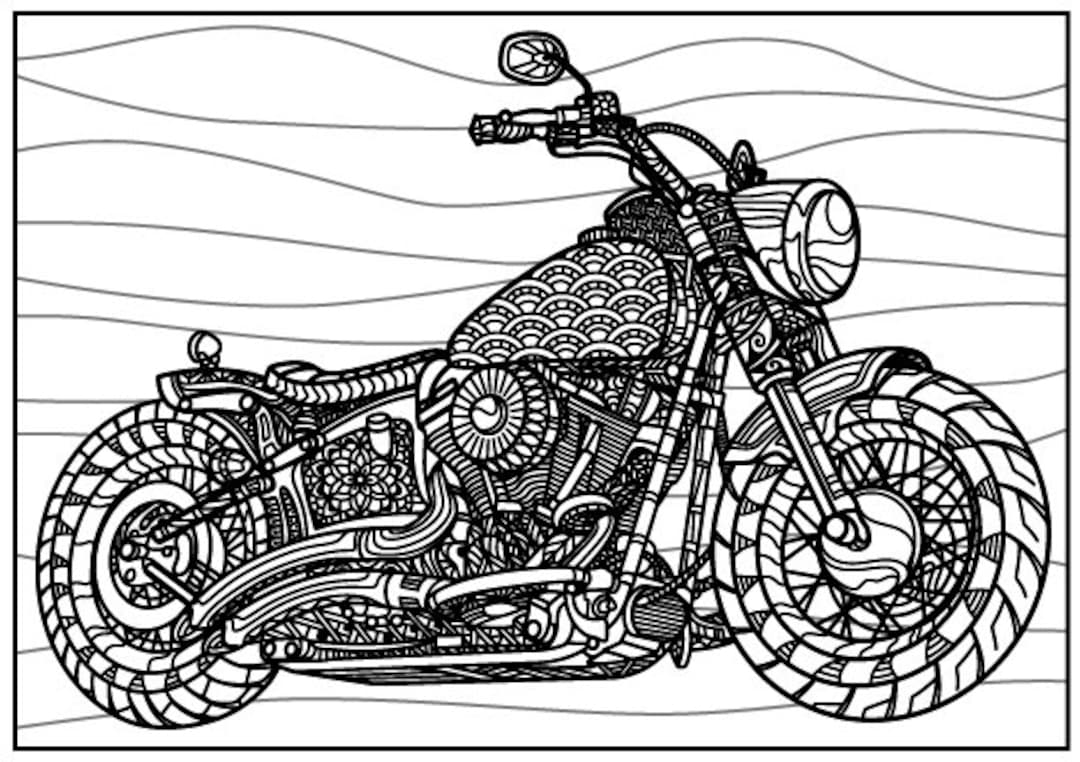 Huge Coloring Poster-motorcycle - Etsy