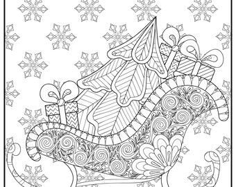 XMAS Sleigh Coloring Poster: Large Christmas Activity (Alcohol Markers Recommended)