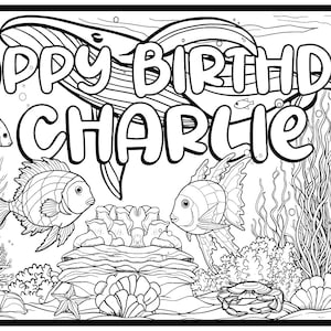 Custom Coloring Poster, Personalized Coloring Poster, Long Coloring Poster, Custom Wording Coloring Poster