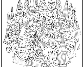 XMAS Forest Coloring Poster: Huge Art-Quality Activity