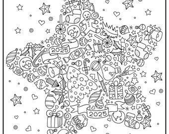 XMAS Star Huge Coloring Poster: Holiday Family Activity (Alcohol Markers Recommended)