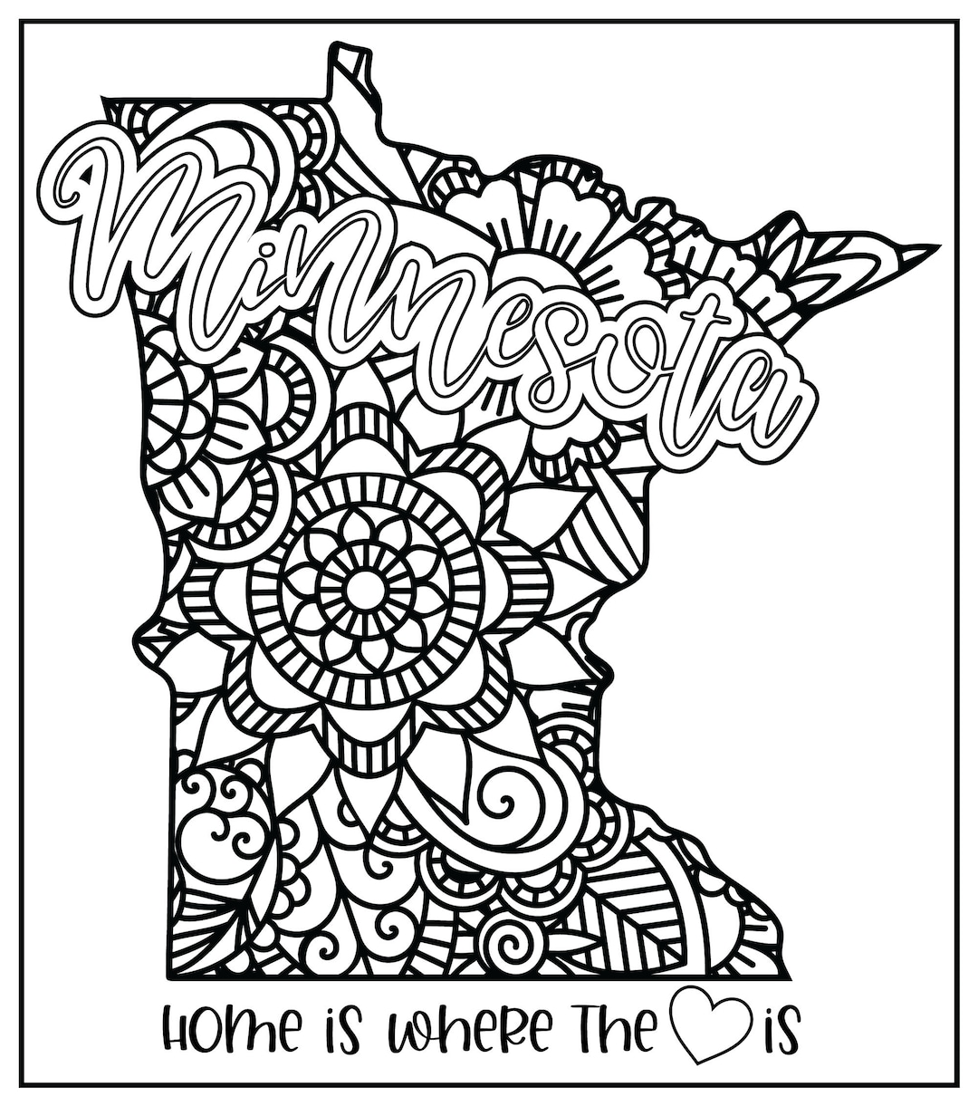 Huge Coloring Poster the State of Minnesota - Etsy