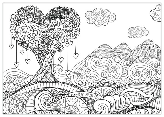 Zentangle Scenery Coloring Page Printable -  Portugal