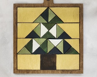 DIY Laser Cut Mini Barn Quilt Kit: Christmas Tree Ornament