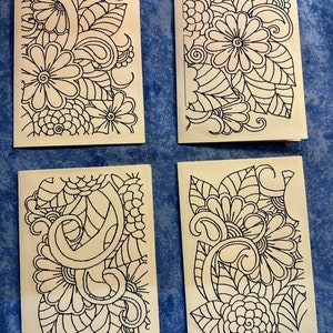 Cartes brodées - voeux vierges - donner des cartes. Occasion spéciale, invitation, art encadrable, cartes à colorier pour adultes