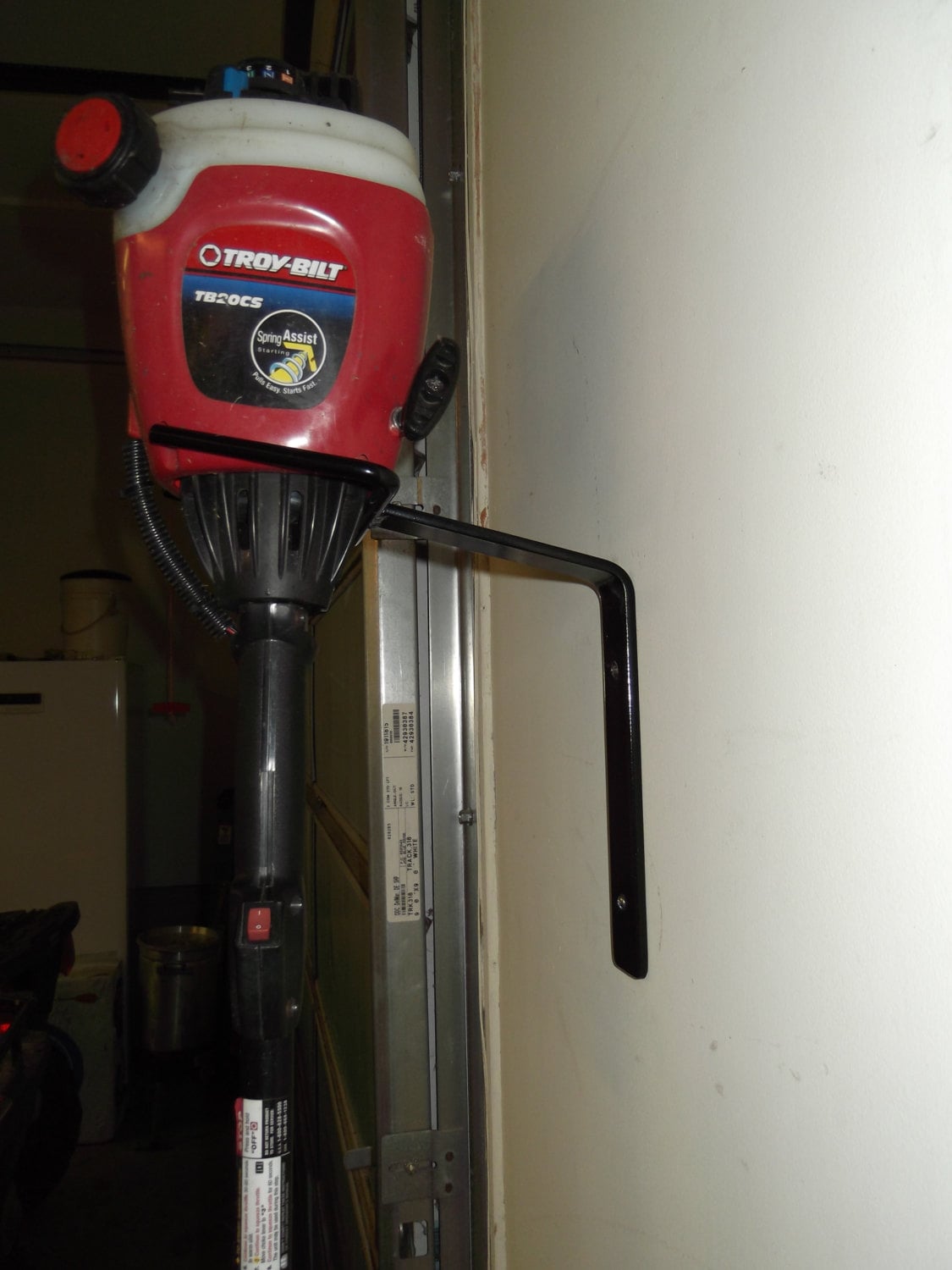 Garage Tool Organizer Wall Mount Leaf Blower And Weed Eater Rack