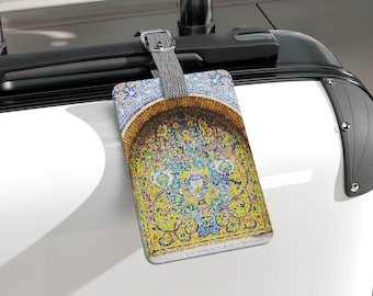 Golestan Palace Muurschildering Perzisch Saffiano Polyester Bagagelabel, Rechthoek
