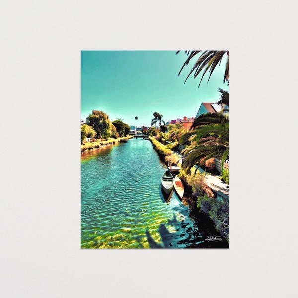 Boats on the Venice California Canal Matte Print