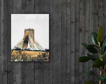 Azadi Tower Persian Canvas Print Wall Art Home Decor