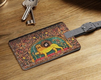 Shir O Khorshid Persian Saffiano Polyester Luggage Tag, Rectangle
