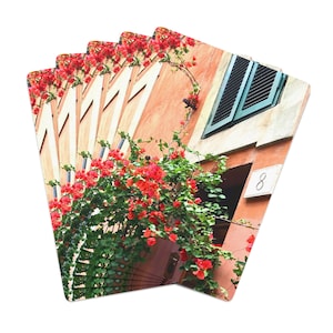 Bloemen op een huis in Rome, Italië Speelkaarten