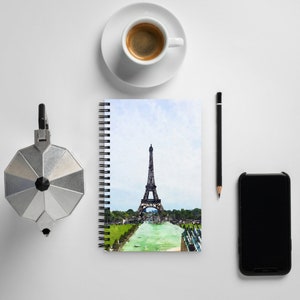 Eiffel Tower Paris Spiral Notebook Dotted Pages