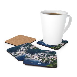 Positano Amalfi Italy Views Corkwood Coaster Set