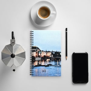 Vltava River Evening Prague Czech Spiral Notebook Dotted Pages