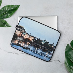 Vltava River Evening Prague Laptop Sleeve