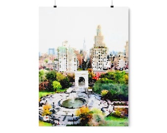 Autumn in Washington Square NYC Premium Matte Print