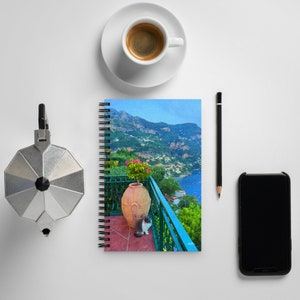 Cat in Positano Italy Spiral Notebook
