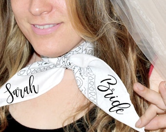 Nashville Bachelorette Party Favor Gifts, Personalized Bandana Bridesmaid Gift, Bridal shower favors