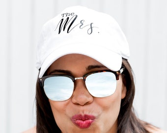 Bachelorette Party hats, garment washed, unstructured, cotton, Dad Hat, Bridesmaid Hats, Bridal party favors, personalized the mrs - DH8HTV