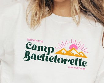 Camp Bachelorette Crewneck Sweatshirt, Camp Theme Bridesmaid Bachelorette gifts 90s Y2K
