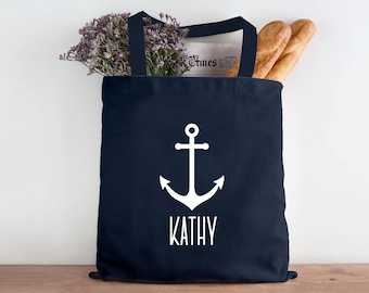 personalized bridesmaid Tote bag, anchor, navy nautical Custom Tote Bag Bridal Party Tote Bags Bridesmaid Gift Bags Tote Bag party -STB5CHTV