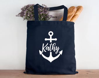 personalized bridesmaid Tote bag, anchor navy nautical Custom Tote Bag Bridal Party Tote Bags Bridesmaid Gift Bags Tote Bag party -STB23CHTV