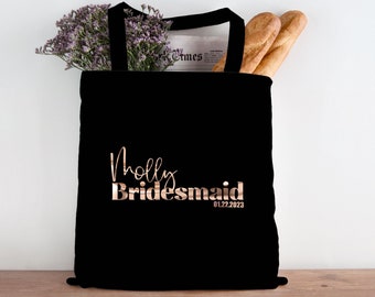 Bridesmaid Bags, Bridesmaid Tote Bags, Bridal Party Gifts, Set of 5 6 7 8 9 10 + get bulk discount