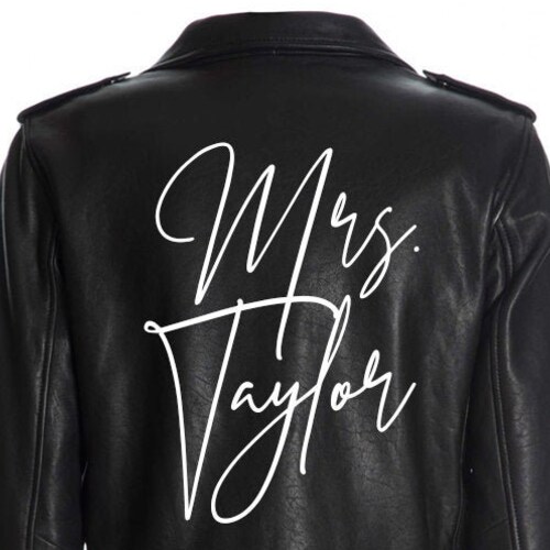 Custom Mrs. Leather Jacket Iron on Heat Transfer Mrs. Jacket Etsy