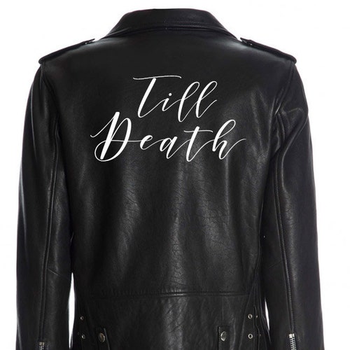 Till Death Leather Jacket Iron on Heat Transfer Denim - Etsy