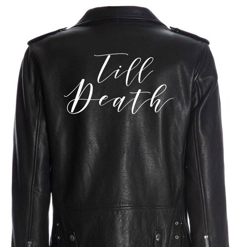Till Death Leather Jacket Iron on Heat Transfer Denim Etsy