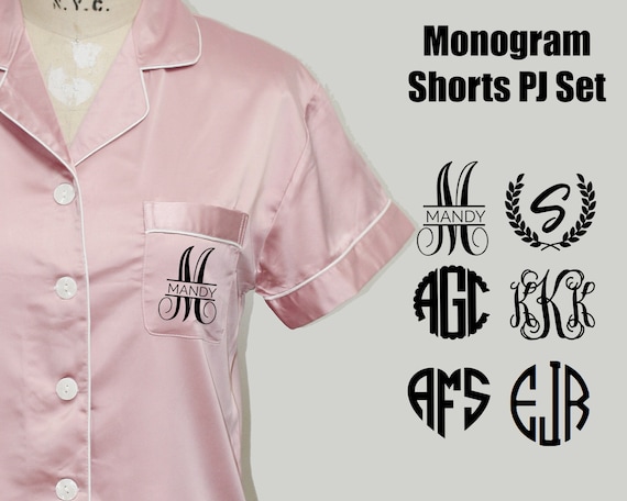 Bridesmaid Pajamas Monogram Pajamas Bridesmaid Pjs Monogram