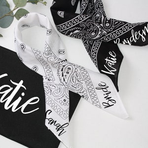 Bachelorette party favors Nashville bridal party gifts cool bridesmaid rockabilly bandana fun bride unique personalized custom set -BANA2HTV