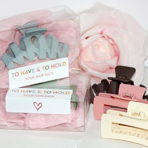 To have and to hold your hair back gift box with hair claw clip Bridesmaid Proposal, Bridesmaids Gifts, Bachelorette party favor, 90&#39;s hair