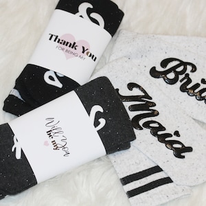 Bridesmaid Grippy Socks, Wedding Socks for Bride Bridesmaid Maid of Honor Matching Bridal Party Socks, Set of 5 6 7 8 Get BULK DISCOUNT