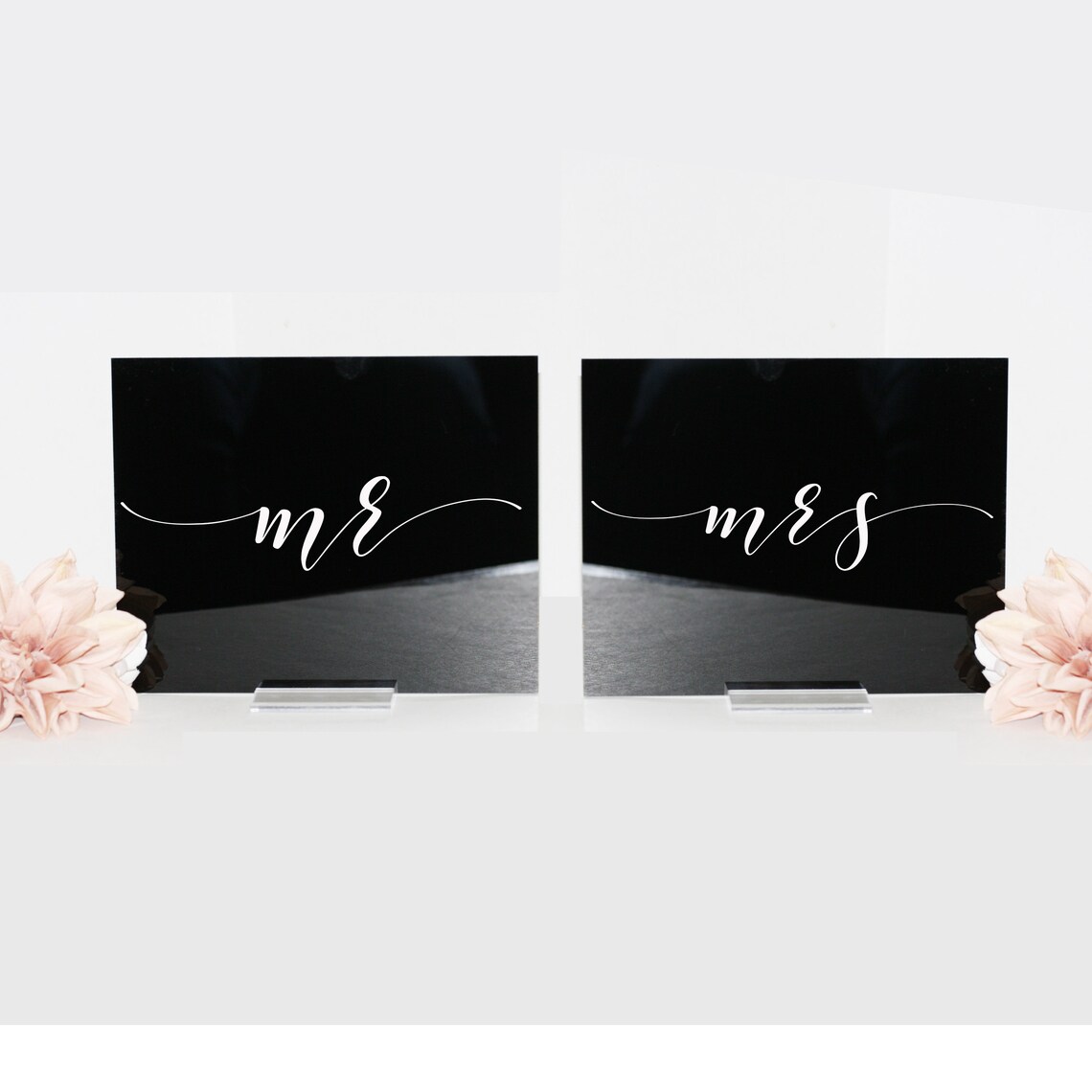 SET OF 2 Acrylic Mr Mrs Tabletop Signs Mr and Mrs Sign | Etsy