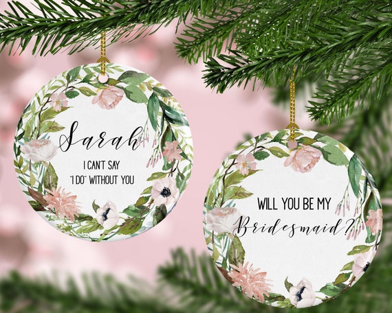 personalized bridesmaid ornaments