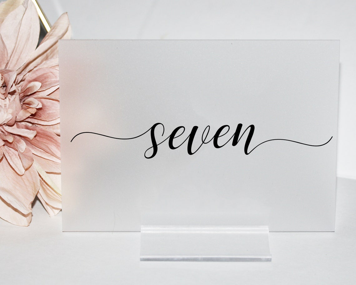 Custom Acrylic Table Numbers With Stand Minimalist Lucite Etsy