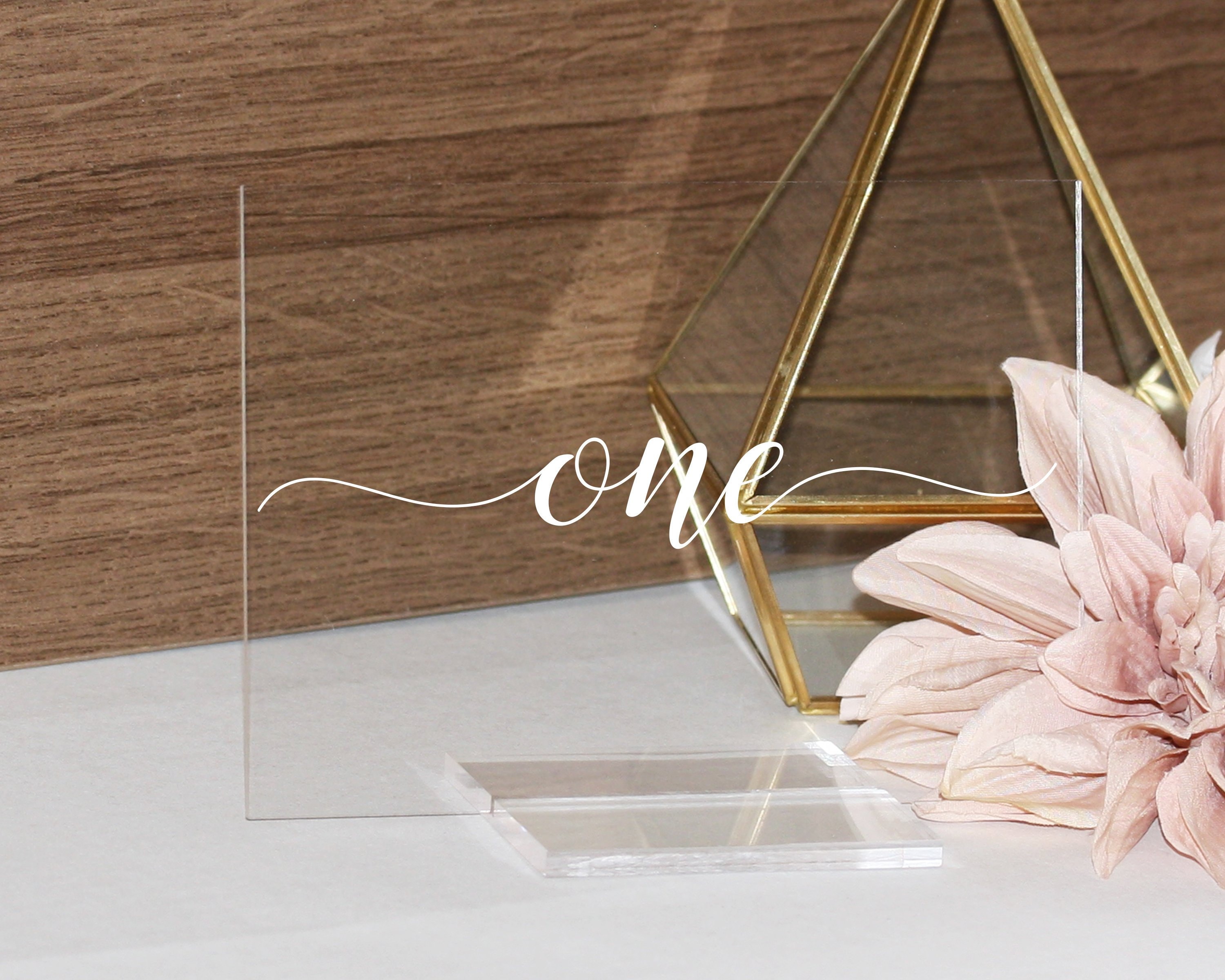 Custom Acrylic Table Numbers With Stand Minimalist Lucite Etsy