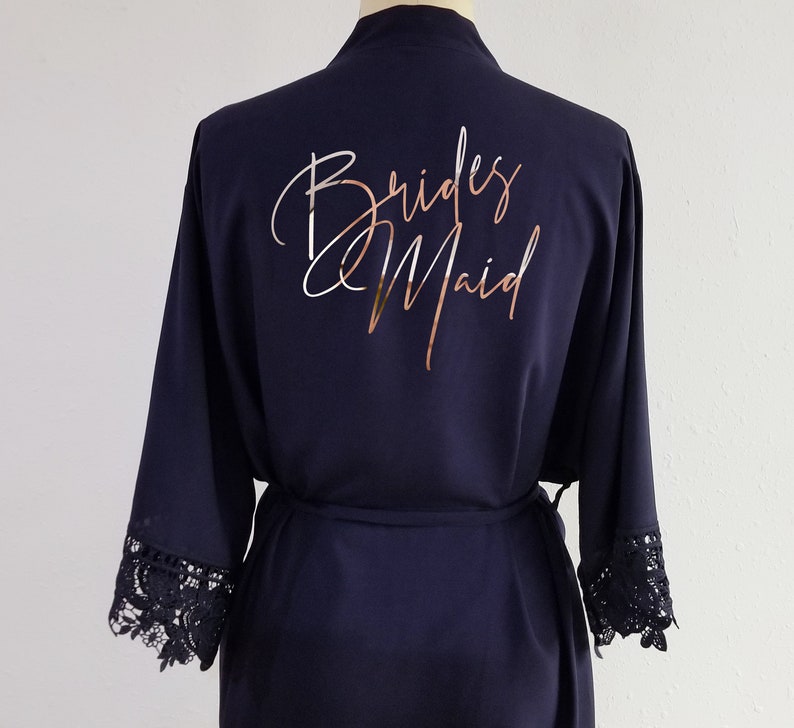 Bridal robe with lace Mrs Robe Personalized Cotton plus size Etsy