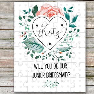 Will You Be Our, flower girl Bridesmaid Puzzle Junior Custom Bridesmaid Proposal proposal ideas, Floral Bridesmaid Proposal Puzzle -PZL28SUB