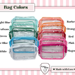 Shadow Monogram Clear Bag, Monogram Gifts, TSA Toiletry Bag Pouch with zipper, Beach Bridesmaid Gifts Vacation Gift Set of 5 6+ get Discount image 3