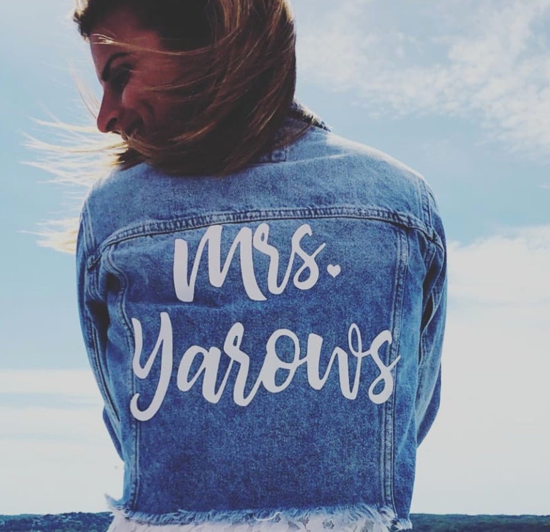 Custom Mrs. Leather Jacket Iron on Heat Transfer Mrs. Jacket Mrs. Denim ...