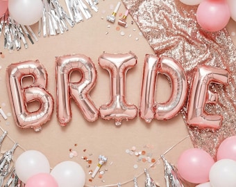 BRIDE Jumbo Foil Letter Balloon Banner Party Decorations DIY Engagement Party Wedding Decorations Bachelorette party bridal shower banner