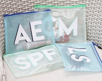 Personalized Pool Bag, Shadow Monogram Wet Bag, Beach Bridesmaid Gifts, Set of 5 6 7 8 + Get Bulk Discount, Bridal Party Favor Vacation Gift
